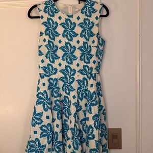 Diane Von Furstenberg Teal and White Lace Dress